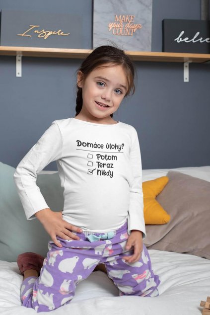 Detské tričko s dlhým rukávom Domáce úlohy