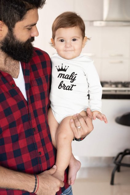 onesie mockup of a proud dad holding his baby boy m983