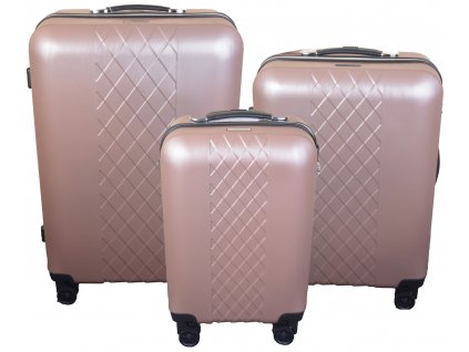 Sada 3 skořepinových kufrů JB 2023 růžová