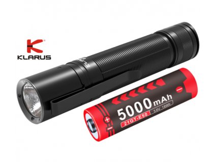 LED Baterka Klarus E3 + špeciálny Li-ion 21700 5000mah 3,6V, USB-C nabijateľné