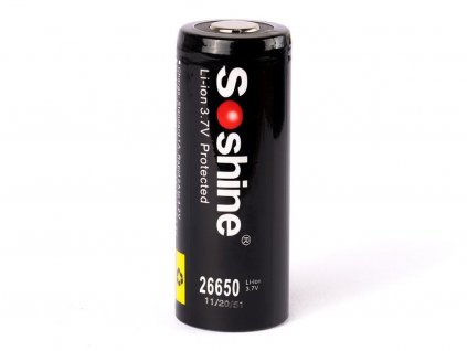 Soshine -  Akumulátor SOSHINE 26650 - 5500 mAh, Button Top, 3.7V, s ochranou, 6A