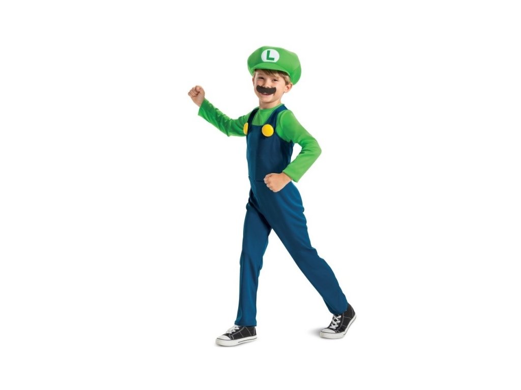 Kostym detsky Super Mario Luigi vel. 7 8 let 12115809K