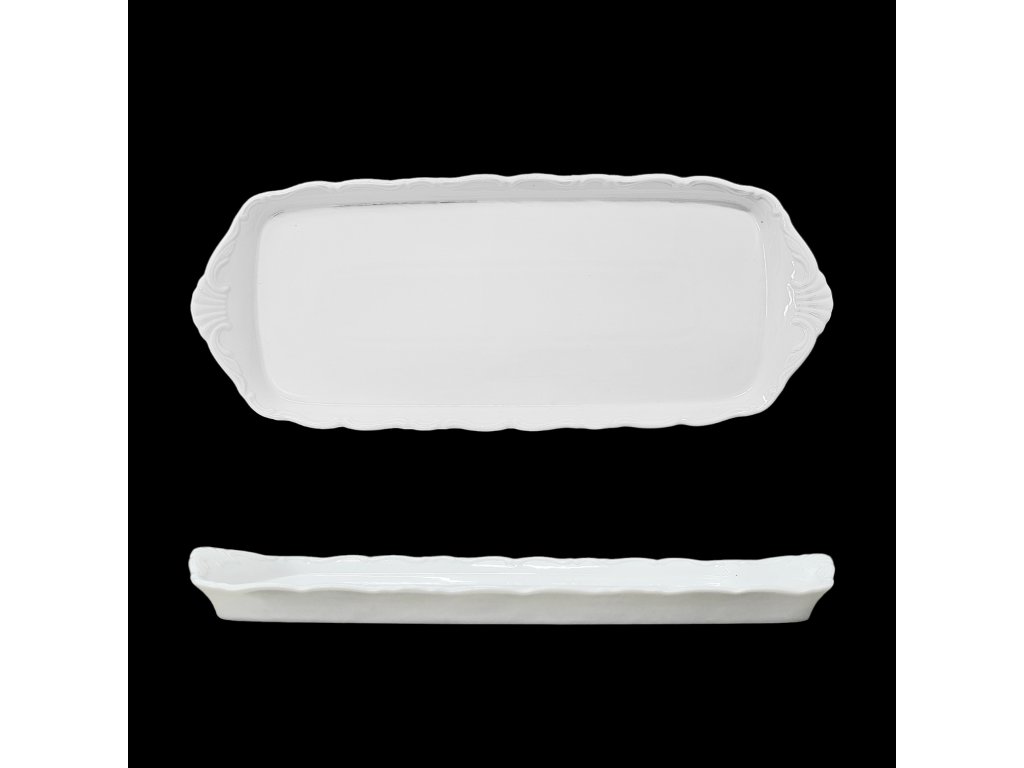 Thun 1794 OPHELIA servírovací podnos 4-hranný bílý 365 mm, II. jakost