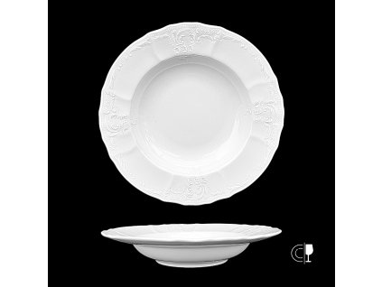 Thun 1794 BERNADOTTE talíř hluboký bílý 230 mm, II. jakost
