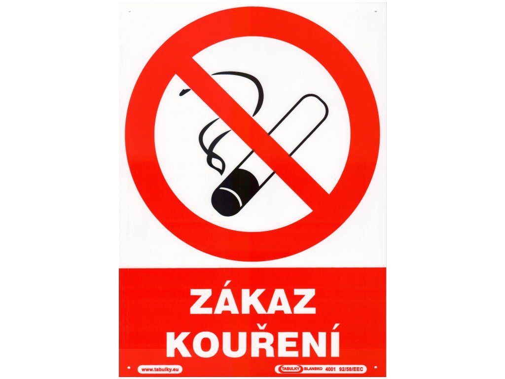 Zákaz kouření (plastová tabulka A4)
