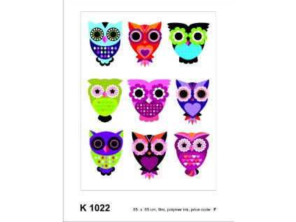 K1022 Samolepicí dekorace OWLS 65 x 85 cm