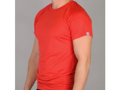 Pánské triko s raglánovým rukávem - červené