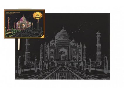 Škrabací obrázek barevný Taj Mahal