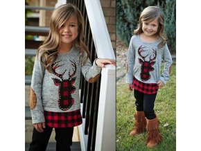 Oblečení - dětské oblečení - krásný zimní set pro holčičku tričko + legíny - vánoce  - sob - vánoční dárek