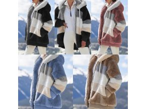 Oblečenie - kabát - dámsky zimný kabát na zips s kapucňou - nadmerné veľkosti - dámske zimné kabáty - zimné kabáty