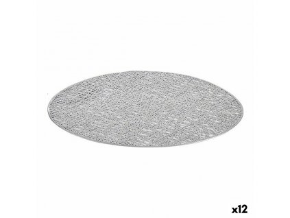 Prostírání Stříbřitý Plastické (Ø 38 cm) (12 kusů)
