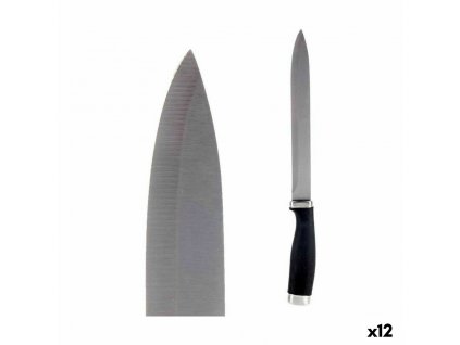 Kuchyňský nůž 3,5 x 33 x 2 cm Stříbřitý Černý Nerezová ocel Plastické (12 kusů)