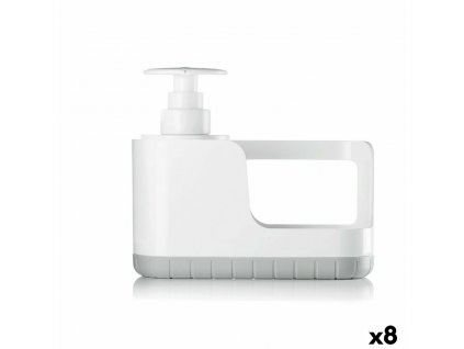 Dávkovač mýdla 2 v 1 na dřez Confortime ABS Polypropylen Bílý Šedý (8 kusů)