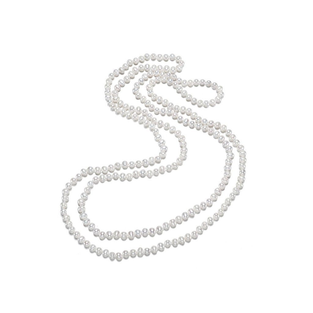 perlová náhrdelník 160 cm bílá