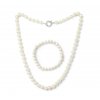 Perlová souprava pravé říční perly Kare , náhrdelník  a náramek, bílá