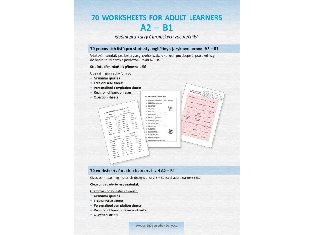 70 worksheets A2 B1