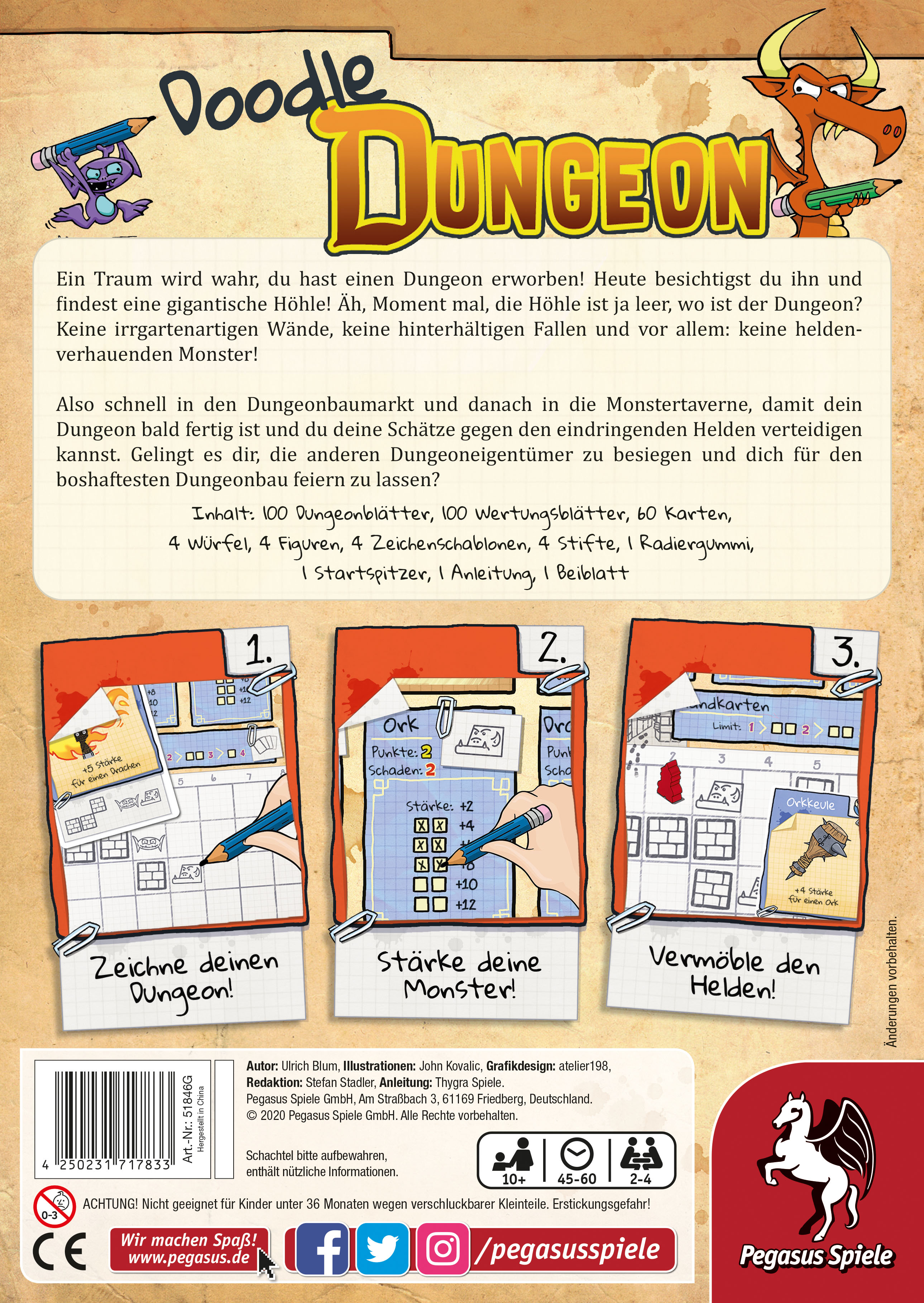Pegasus Spiele Doodle Dungeon EN Obrázek