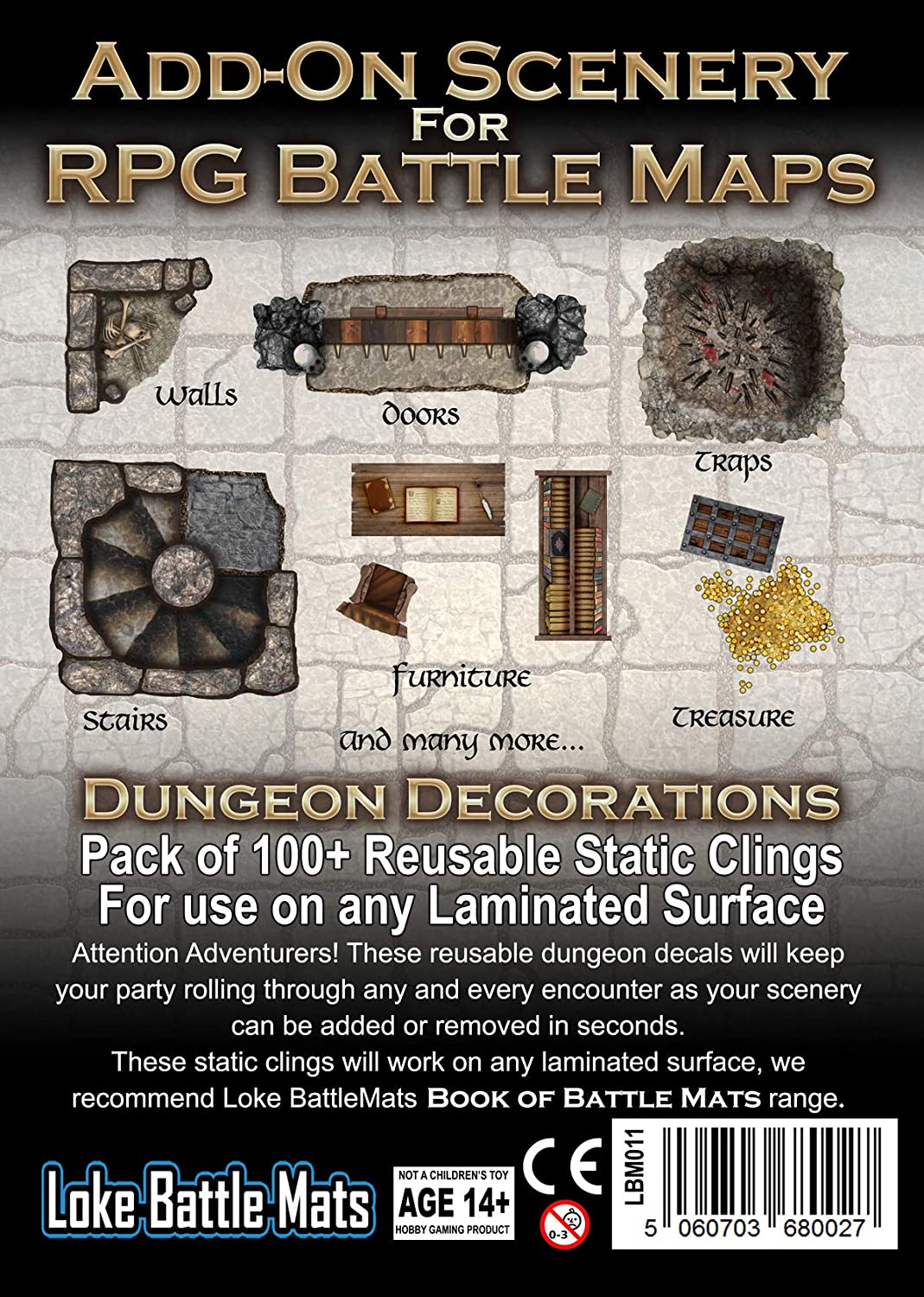 Loke Battle Mats Add-On Scenery for RPG Maps - Dungeon Decorations Obrázek