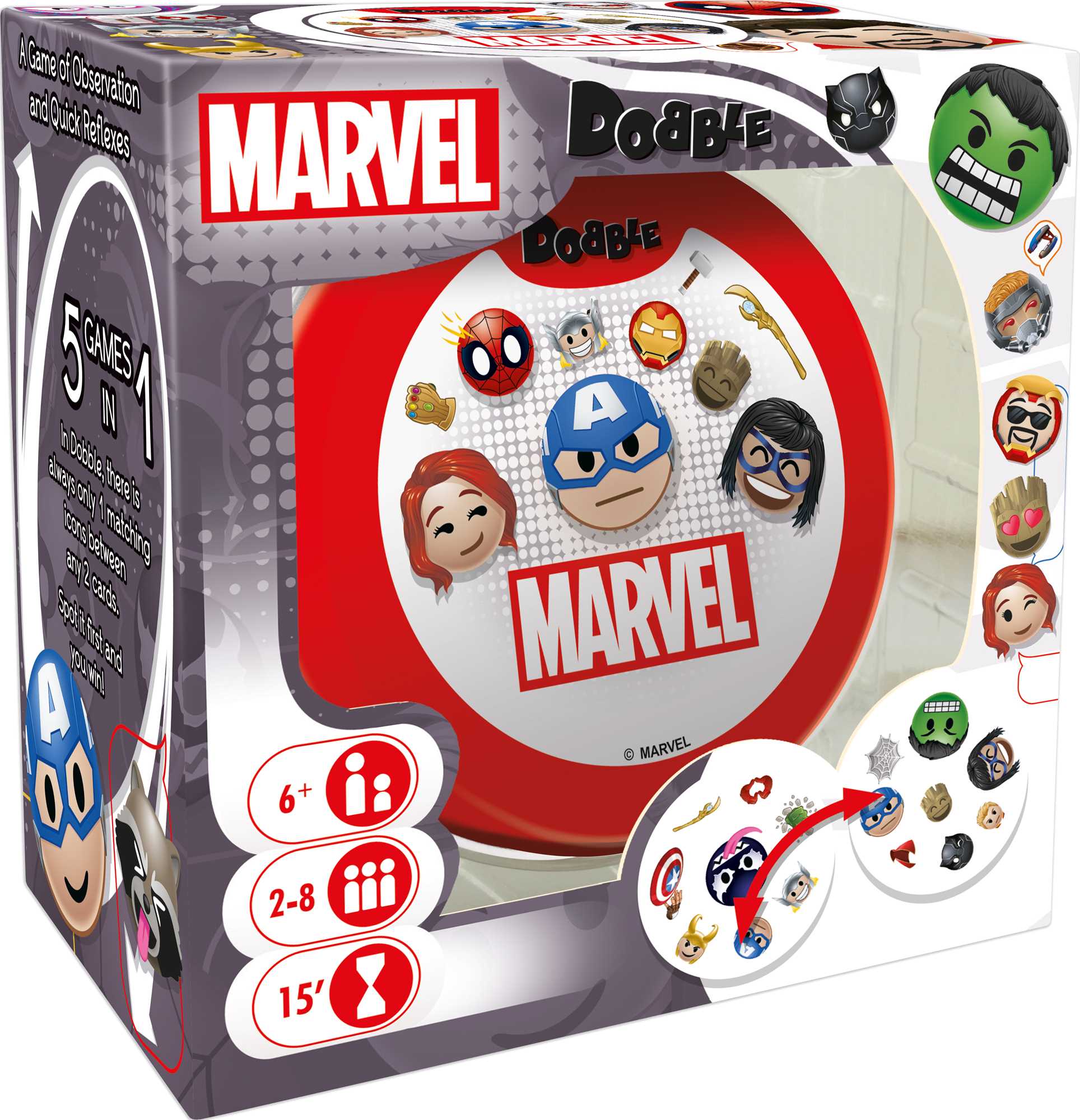 Asmodee Dobble Marvel Emoji Obrázek