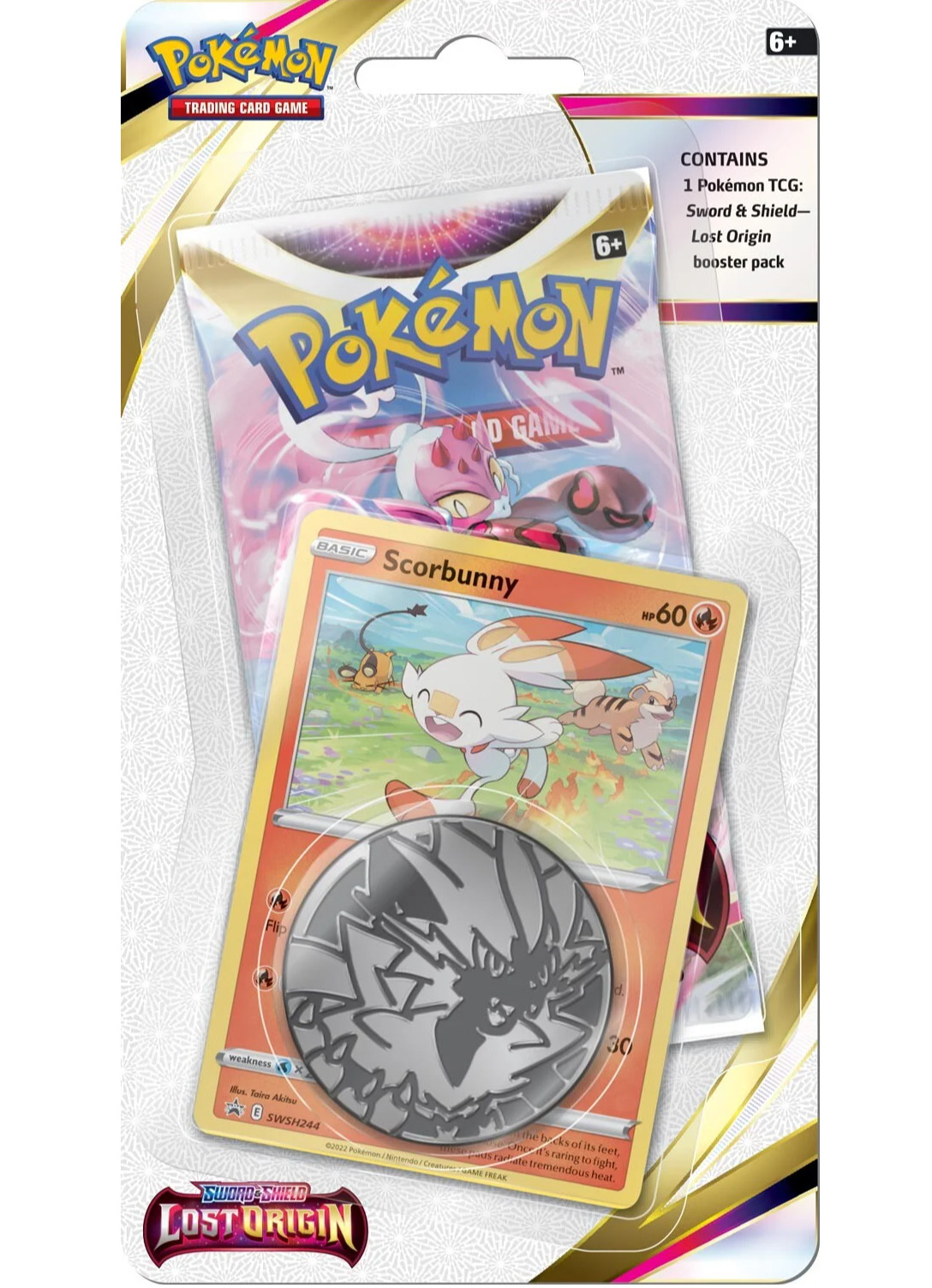 Nintendo Pokémon TCG: Sword & Shield Lost Origin - Checklane Blister booster Varianta: Scorbunny Obrázek