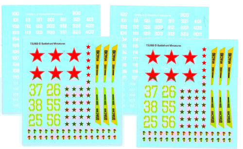 Gale Force Nine World War III Team Yankee: Soviet Decal Set (WWIII x4 Sheets) Obrázek