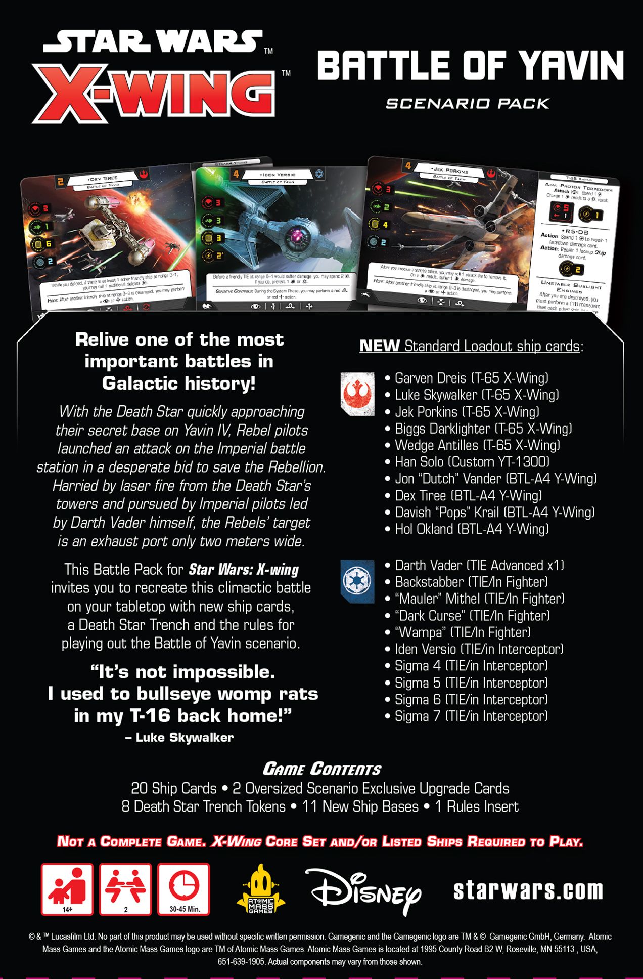 Fantasy Flight Games Star Wars X-wing 2.0 Battle of Yavin Scenario Pack Obrázek