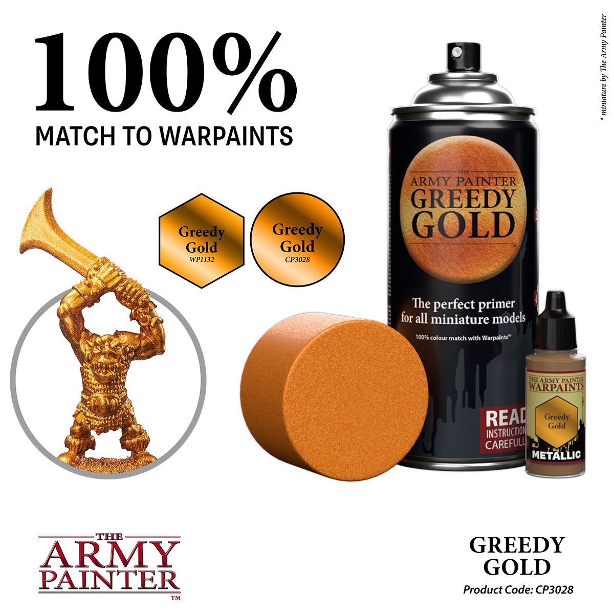 Army Painter Primer: Greedy Gold Spray (400ml) Obrázek