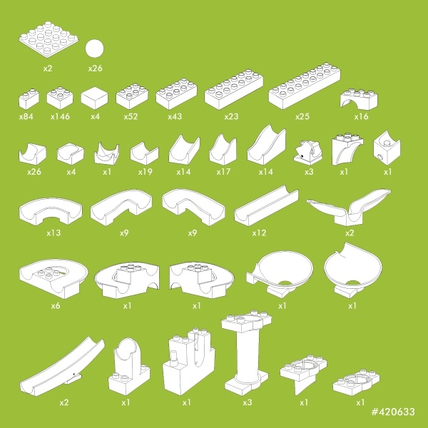 HUBELINO Kuličková dráha - set s kostkami Mega 585 ks Obrázek