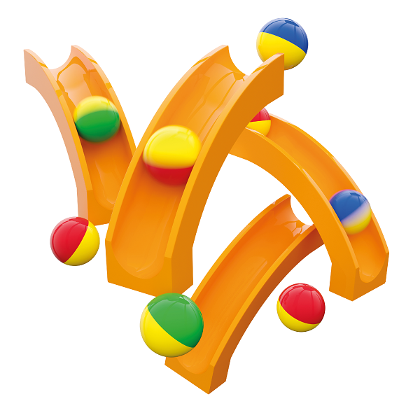 HUBELINO Kuličková dráha - rozšíření 12 ks, skluzavka Obrázek