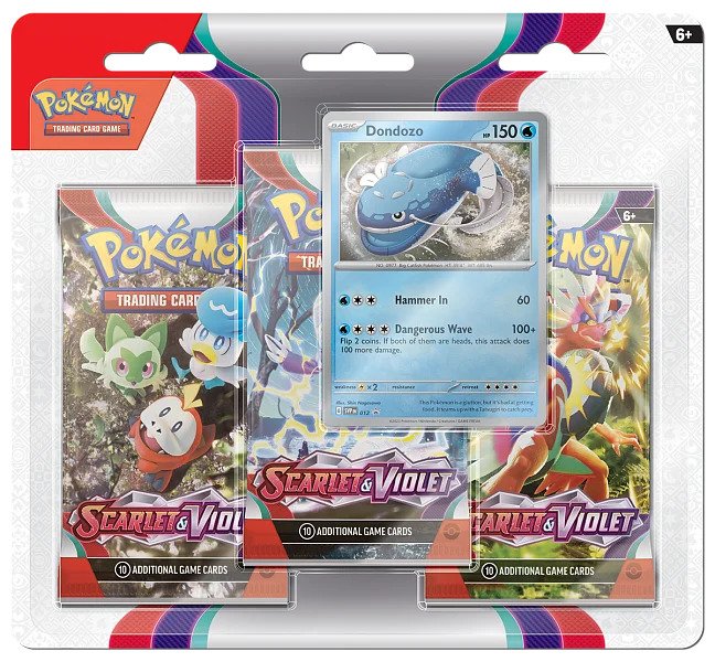 Nintendo Pokémon TCG: Scarlet & Violet (SV01) - 3 Blister Booster Varianta: Dondozo Obrázek