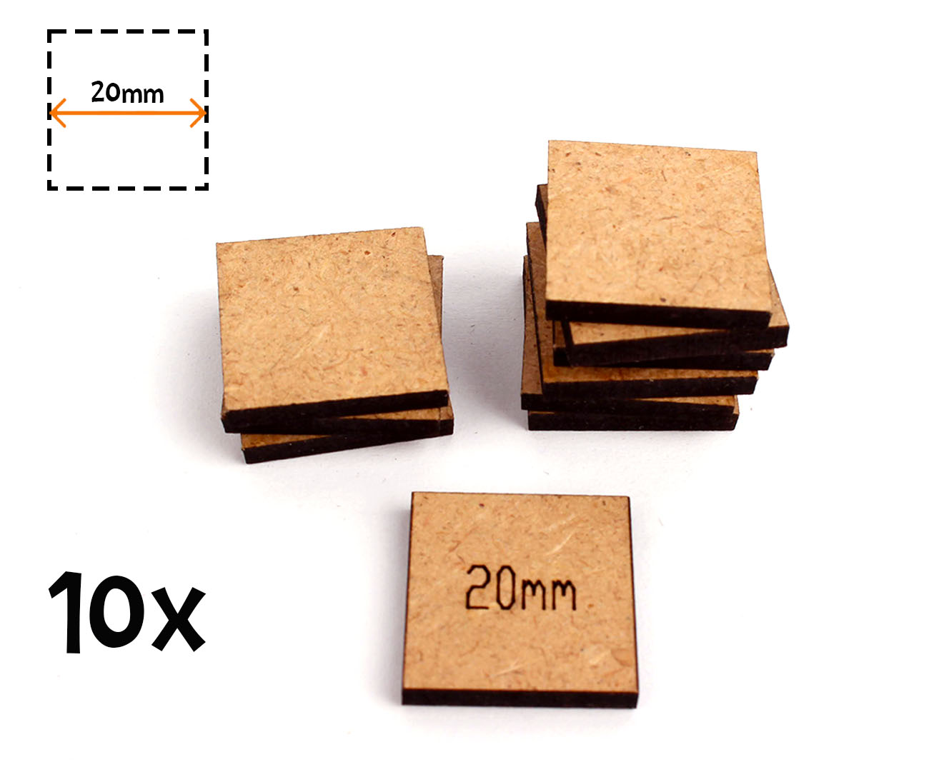 Myší Doupě Podstavce čtvercové - 20mm Obrázek