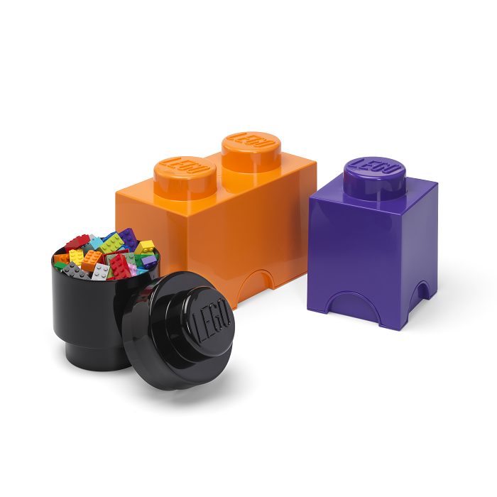LEGO Storage LEGO úložné boxy Multi-Pack 3 ks - fialová, černá, oranžová Obrázek