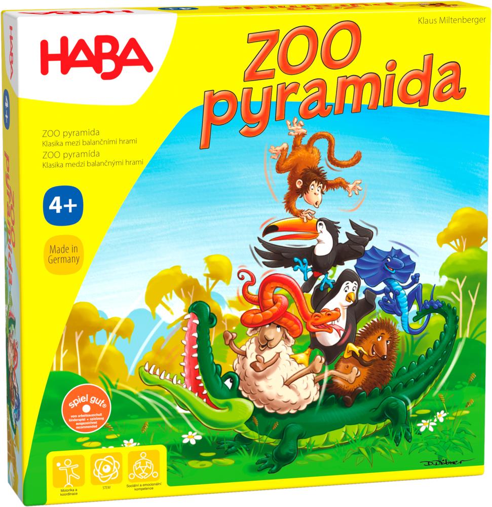 Haba ZOO pyramida CZ/SK - Společenská hra pro děti na rozvoj motoriky Obrázek
