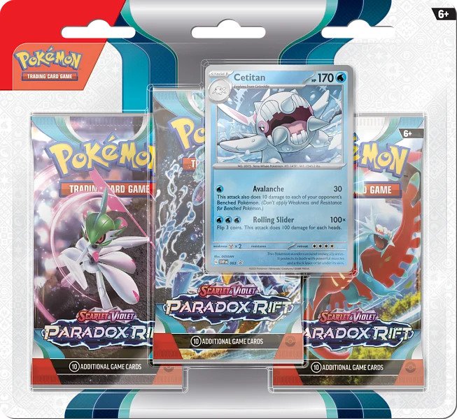 Nintendo Pokémon TCG: SV04 Paradox Rift - 3 Blister Booster Cetitan Obrázek