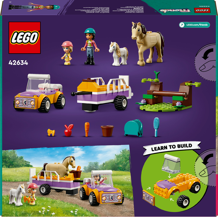 LEGO® Přívěs s koněm a poníkem 42634 Obrázek
