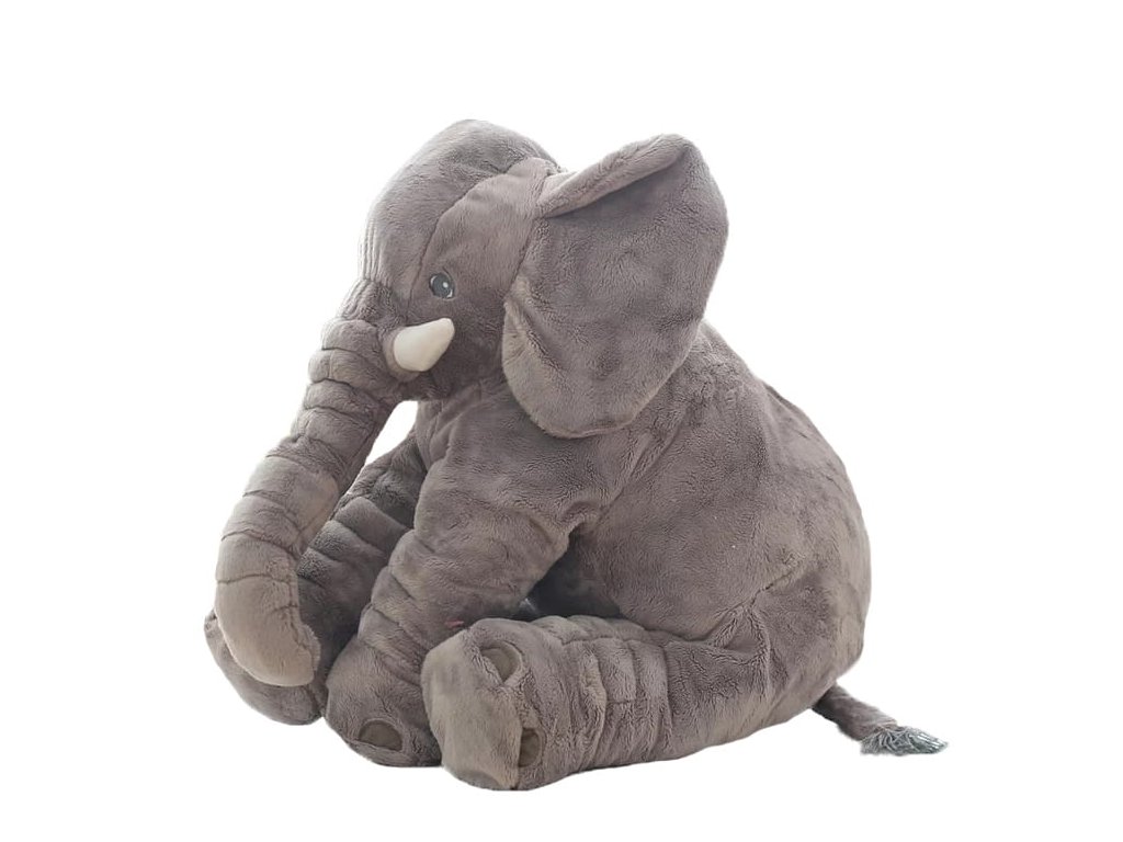 Plyšový vankúšik slon sivý 60 cm (2)