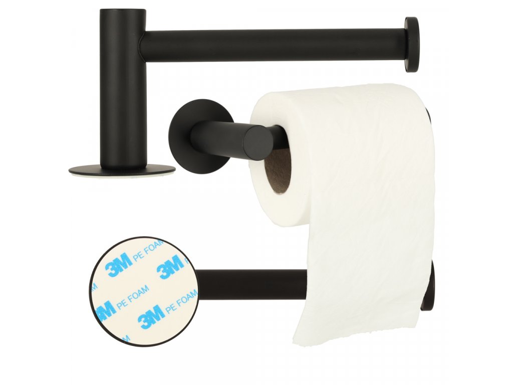Loft čierny držiak na toaletný papier (1)