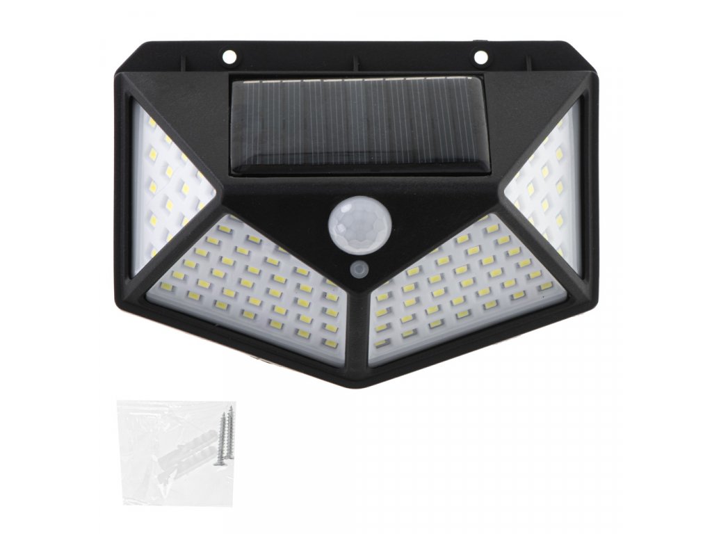 Solárna lampa s pohybovým a súmrakovým senzorom, 100 LED (4)