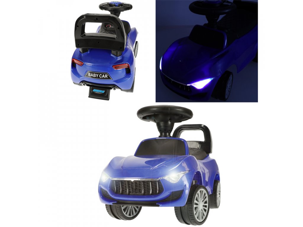 Odrážacie autíčko Mega Car svietiace LED svetlá modré