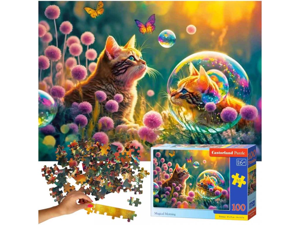 Puzzle magické ráno s mačičkou 100 dielikov 6+ (3)