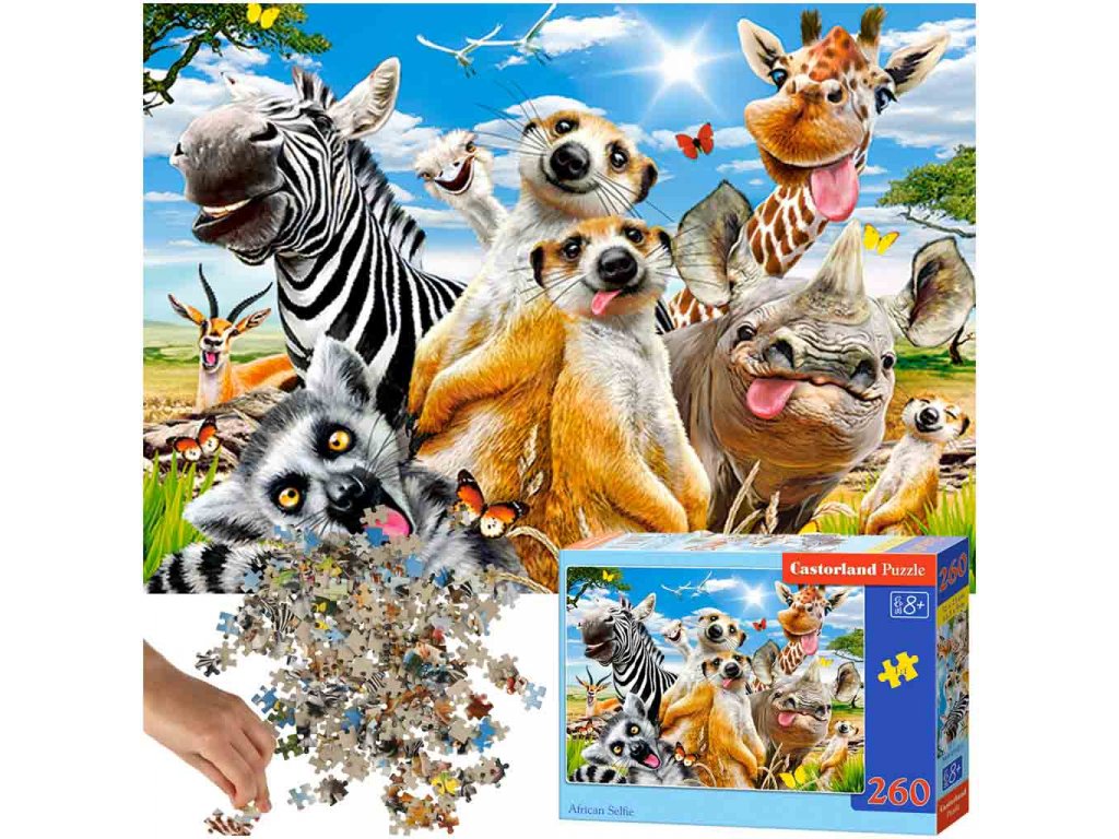 Puzzle African Selfie Africké zvieratká 260 dielikov 8+ (2)