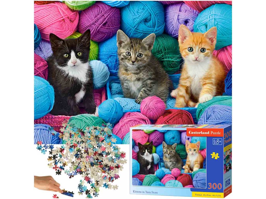 Puzzle Kittens in Yarn Store Mačičky v obchode 300 dielikov 8+ (3)