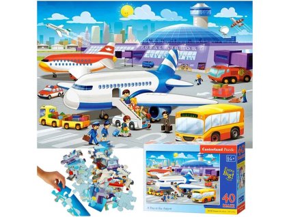 Puzzle Maxi A Day at the Airport Letisko 40 dielikov 4+ (1)