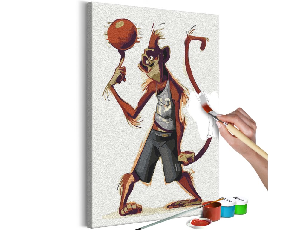 Maľovanie podľa čísiel - Monkey Basketball Player