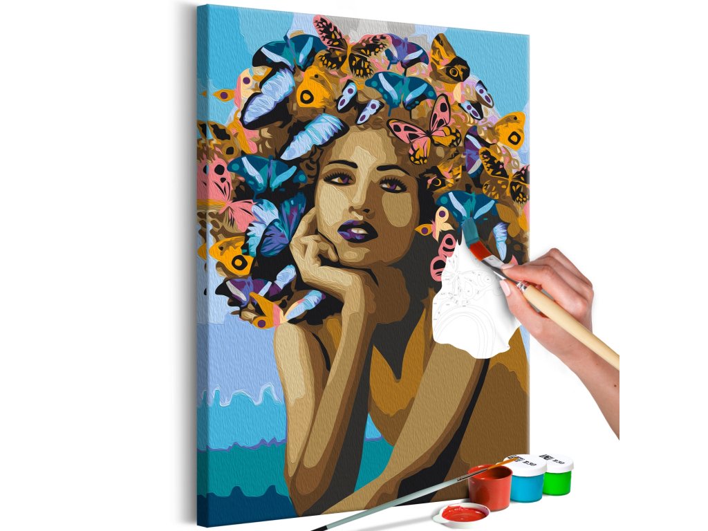 Maľovanie podľa čísiel - Girl and Butterflies