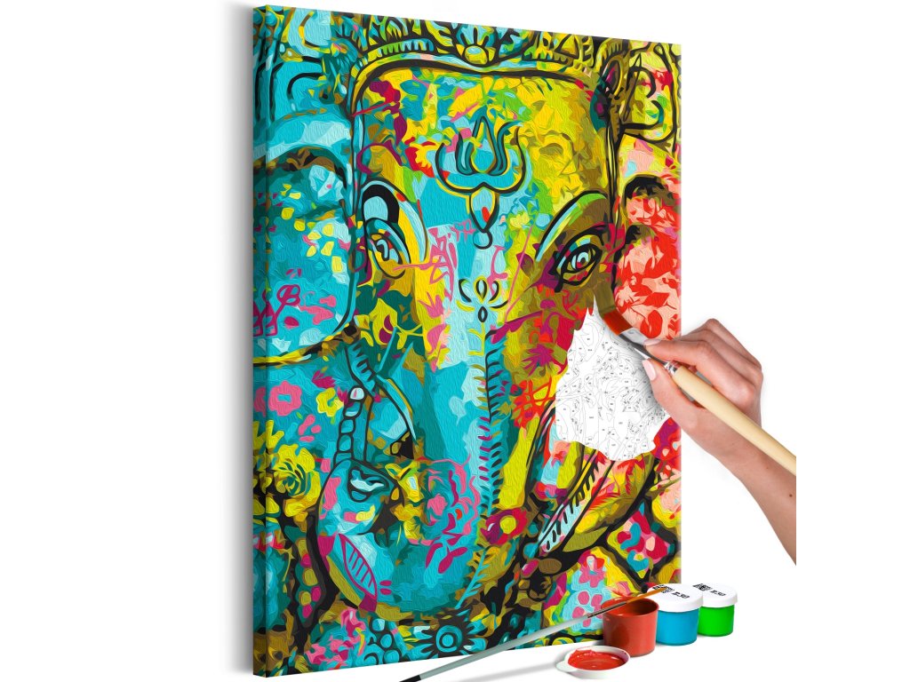 Maľovanie podľa čísiel - Colourful Ganesha