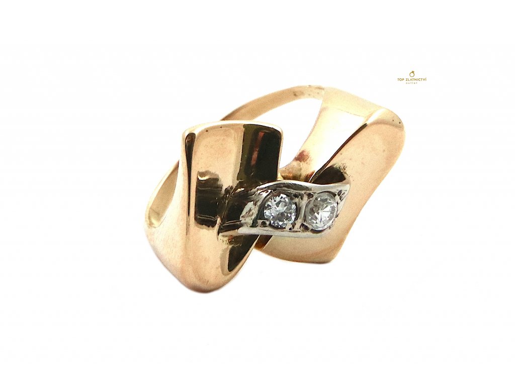 Zlatý prsten s diamanty 3.89g