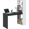 escritorio estanteria incorporada 120 x 144 cm blanco artik antracita