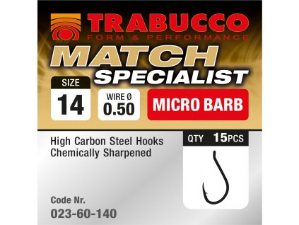 Trabucco háčky Match Specialist 15ks