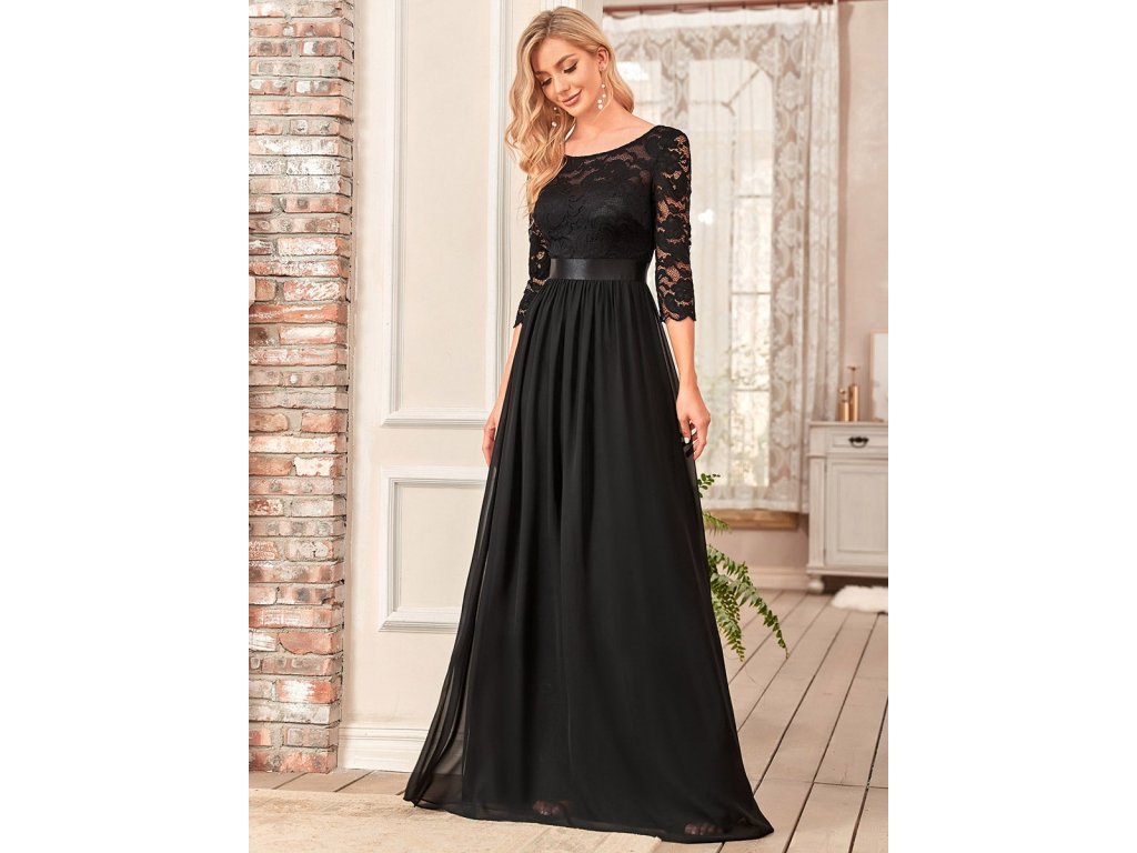 Elegantní černé šaty s krajkou